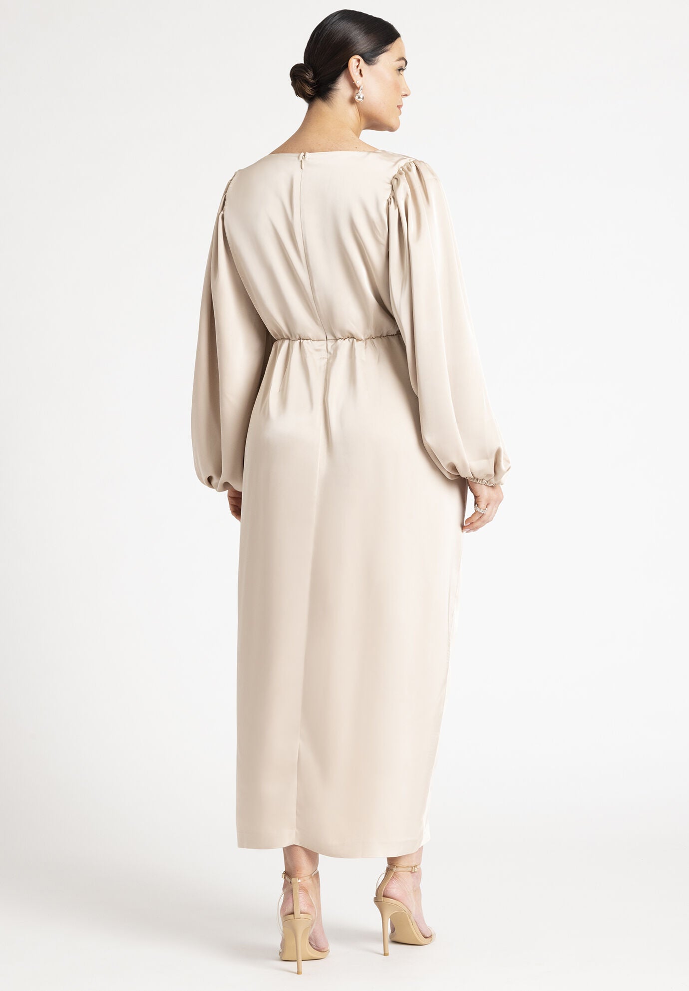Luxury Puff Sleeve Pleats Dress