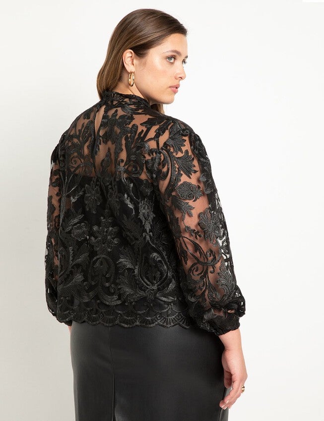 Lace Top, TOTALLY BLACK, on-hover image number null