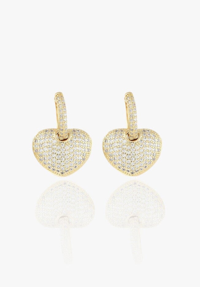 Amore Heart Earrings, GOLD, hi-res image number null