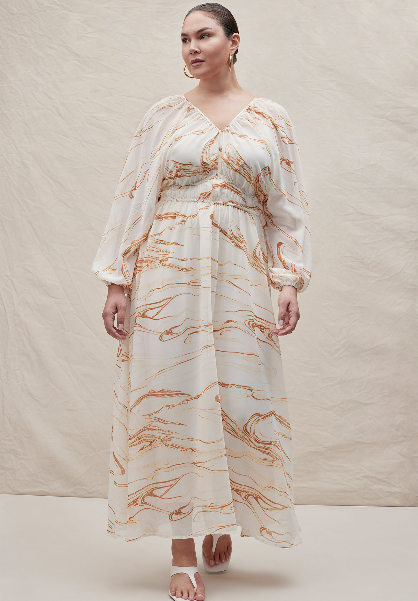 V-neck Shirred Dress by Eloquii
