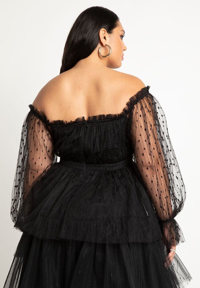 Mixed Tulle Mini Dress, , alternate image number null