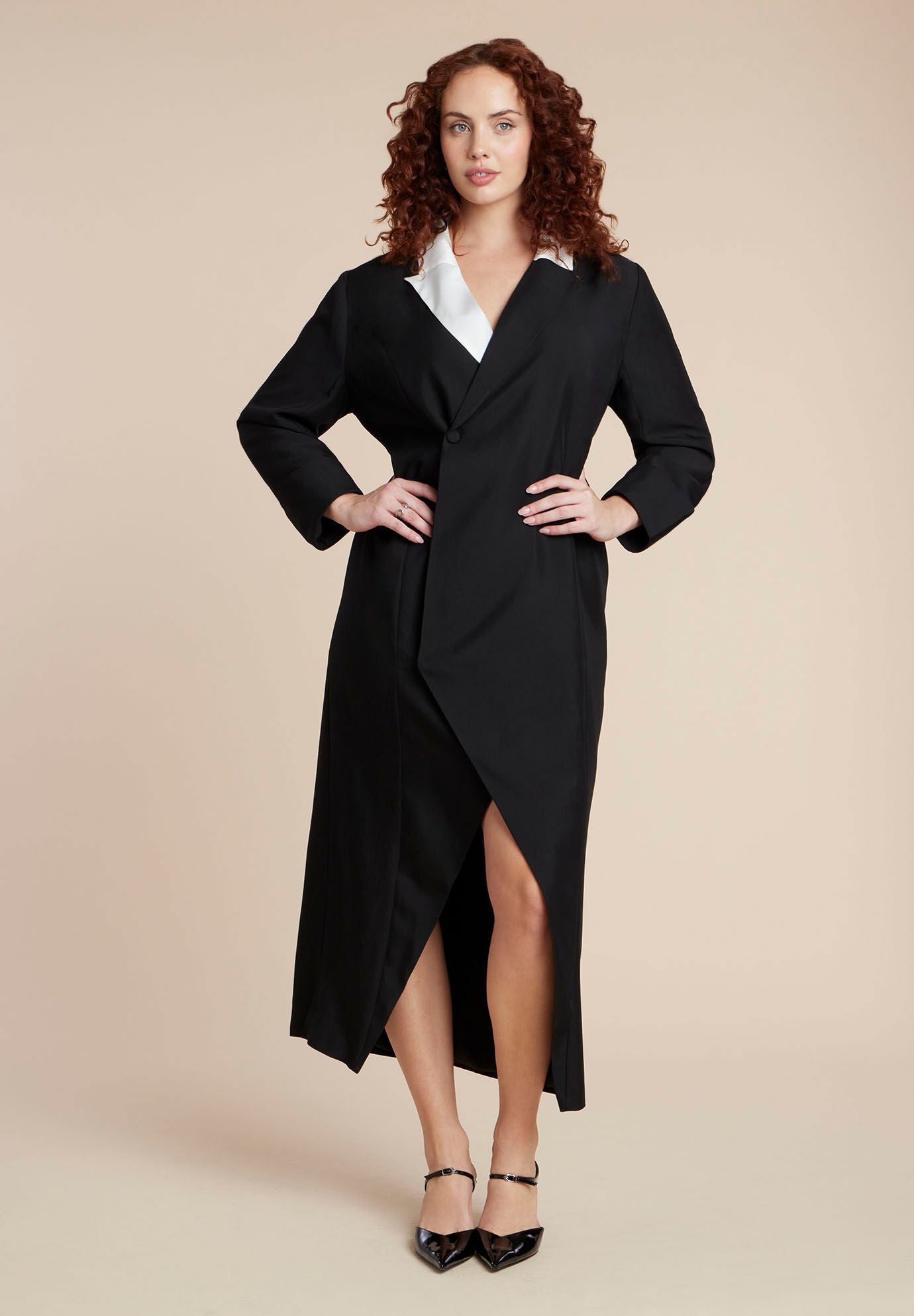 Faux Leather Fit And Flare Dress | ELOQUII Faux Leather Fit And Flare Dress | ELOQUII