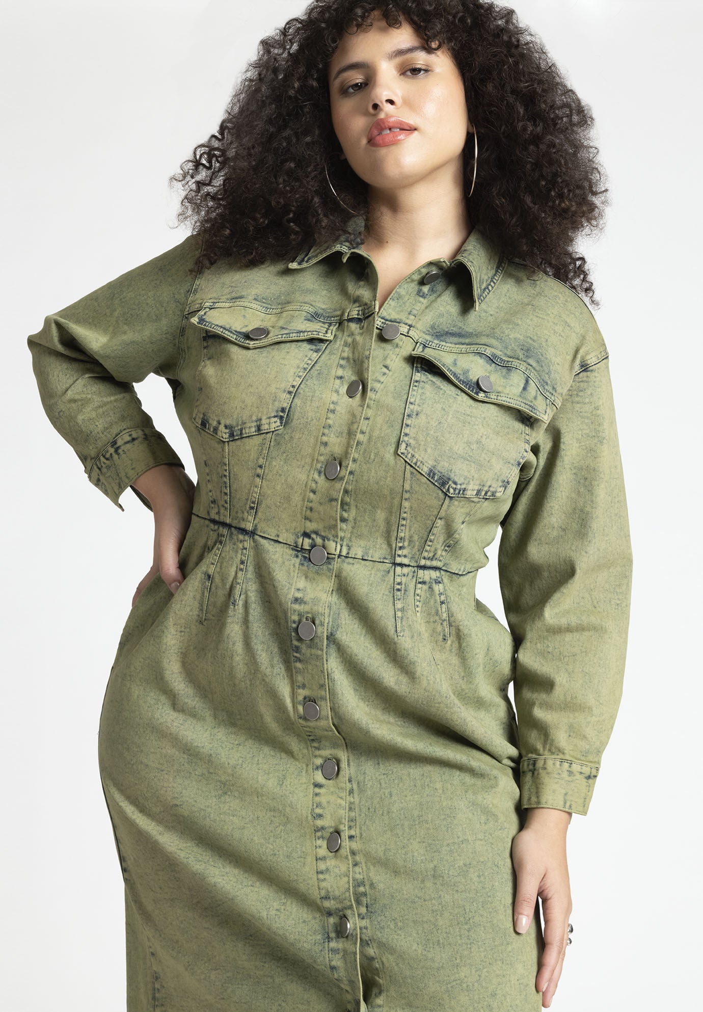 Womens fitted deals denim dress