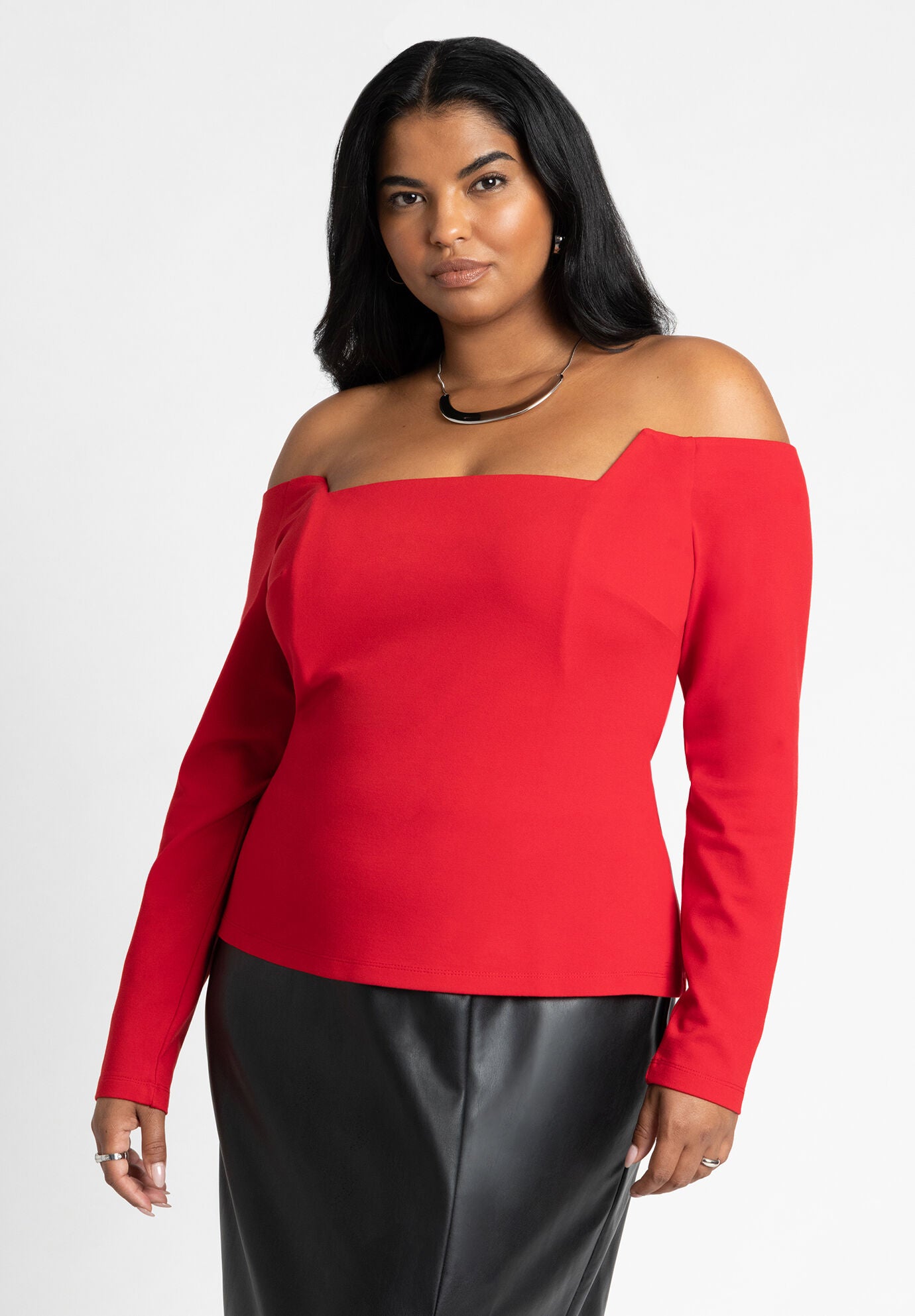 Square Neck Off The Shoulder Top