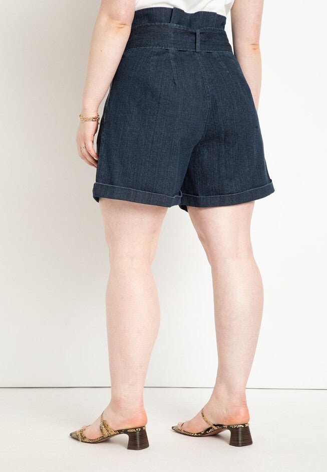 Denim Shorts With Belt, , alternate image number null