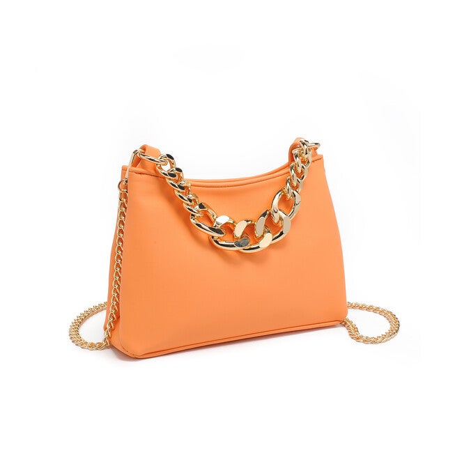 Yume Faux Leather Chain Crossbody, TANGERINE, on-hover image number null