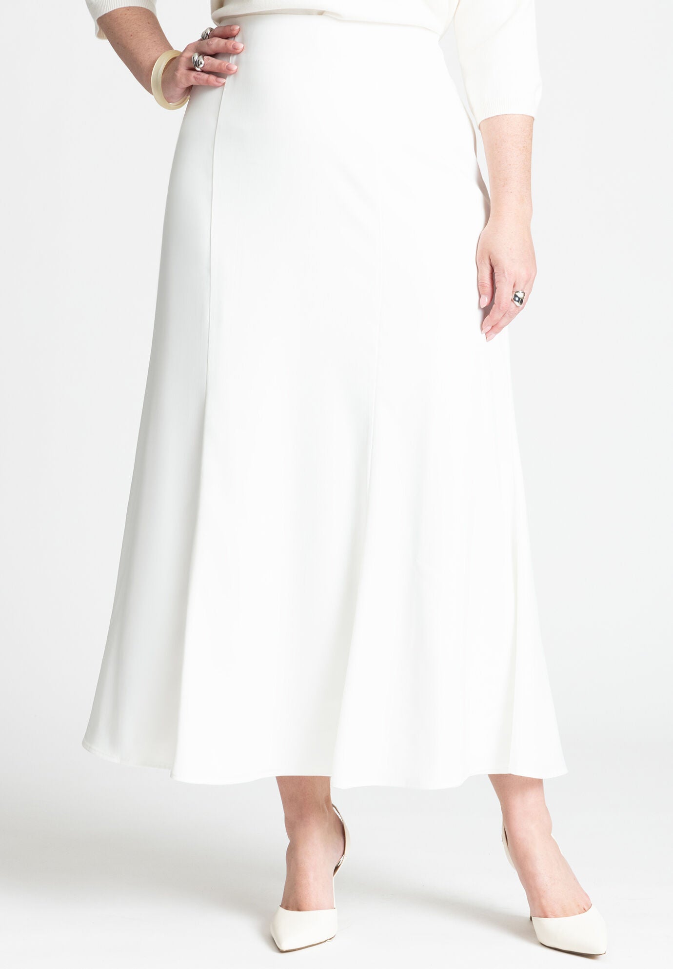 Satin maxi skirt king size outlet