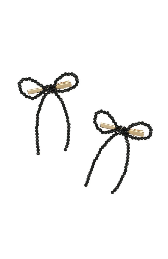 Noelle Bow Clips, BLACK, hi-res image number 0