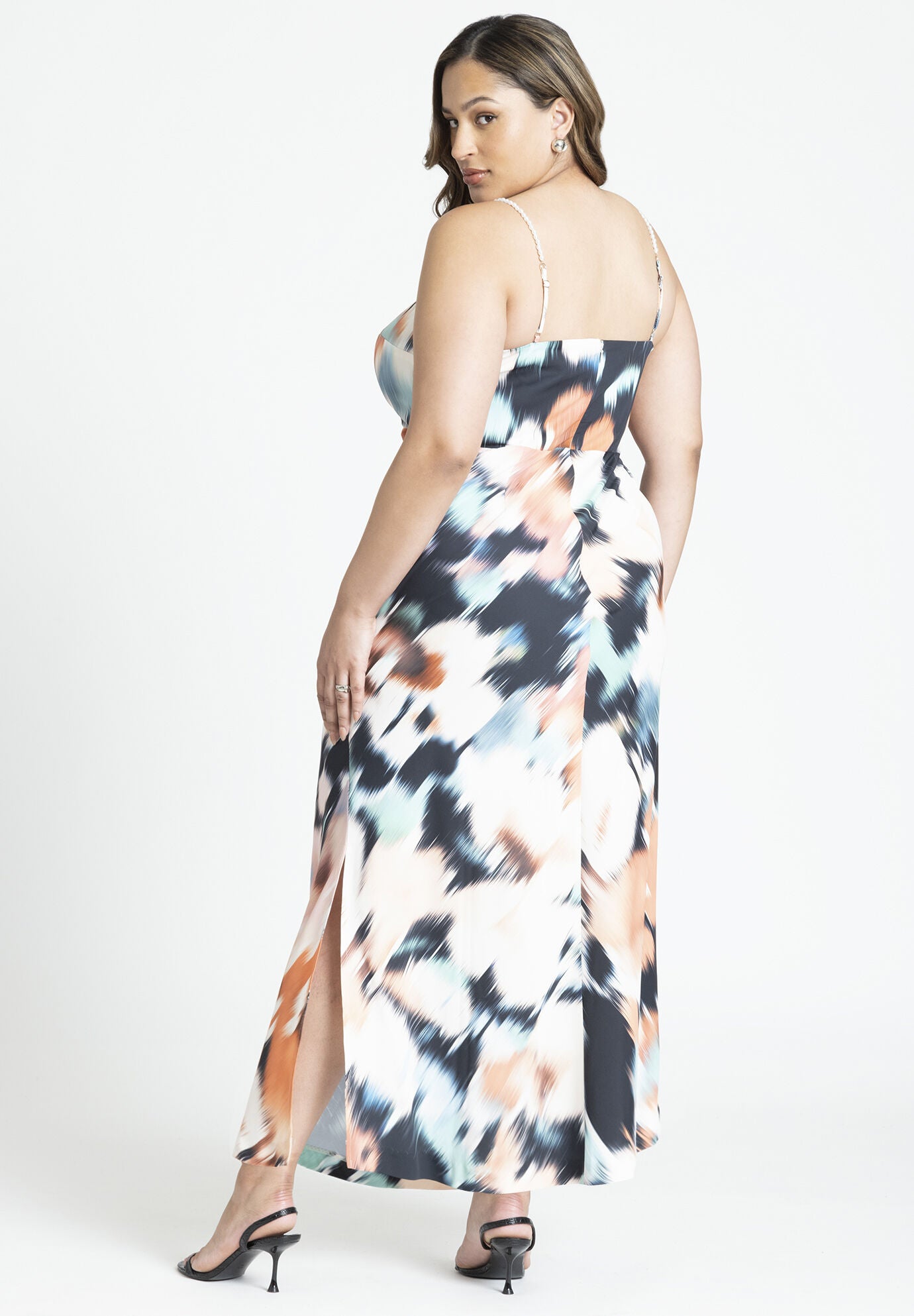 Printed Satin Bias Maxi Dress - Back Zipper, Tapestry Floral | Eloquii