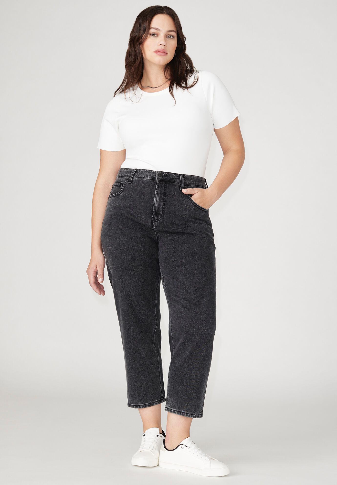Plus Size Women The Naomi Comfort Stretch Straight Jean Crop By ( Size 28 )