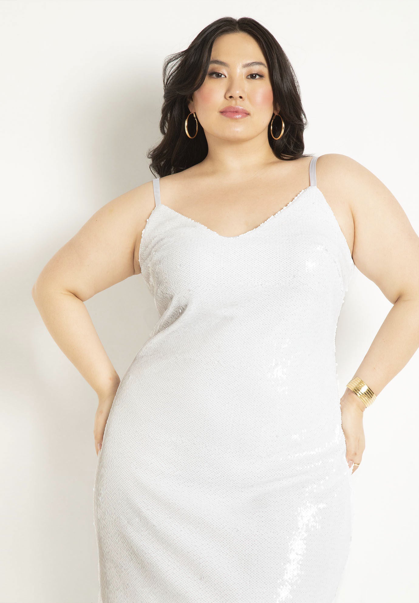 White sequin new arrivals slip dress