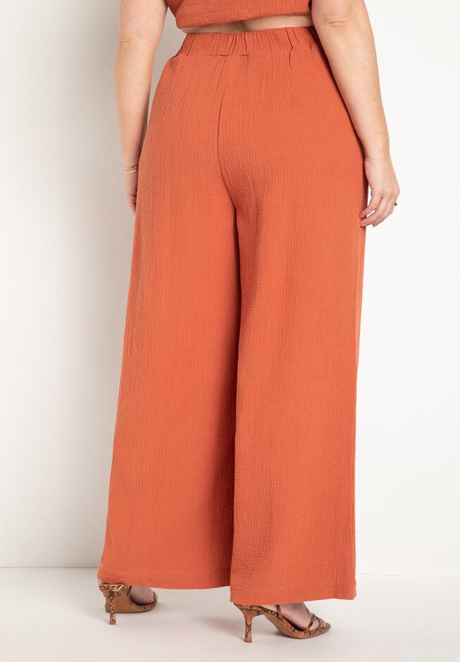 Gauze Pleated Wide Leg Pant, , alternate image number null