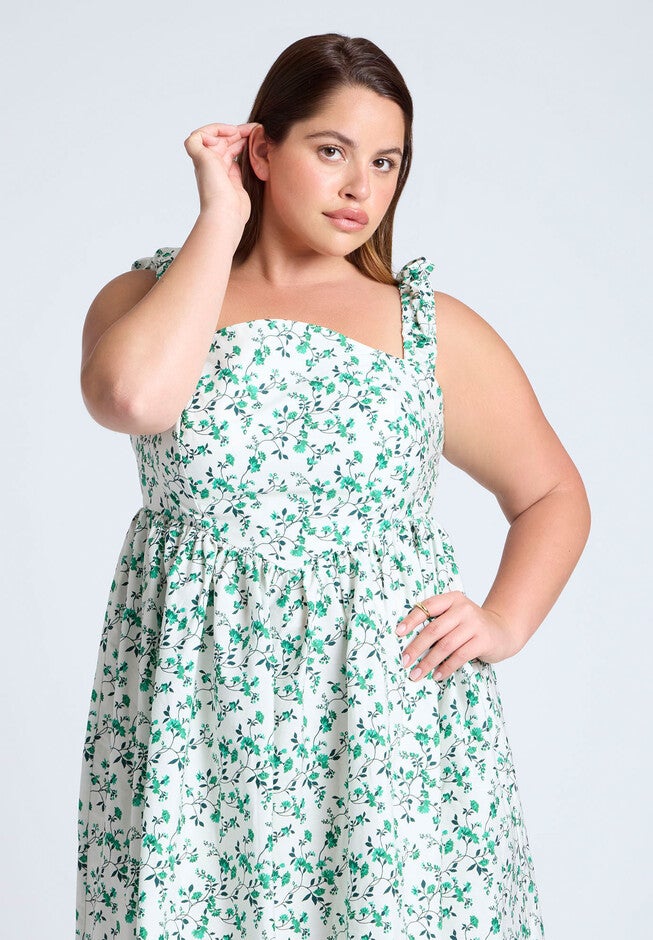 Poplin Midi Dress W Corset Details, FLORA VERDE, alternate image number null