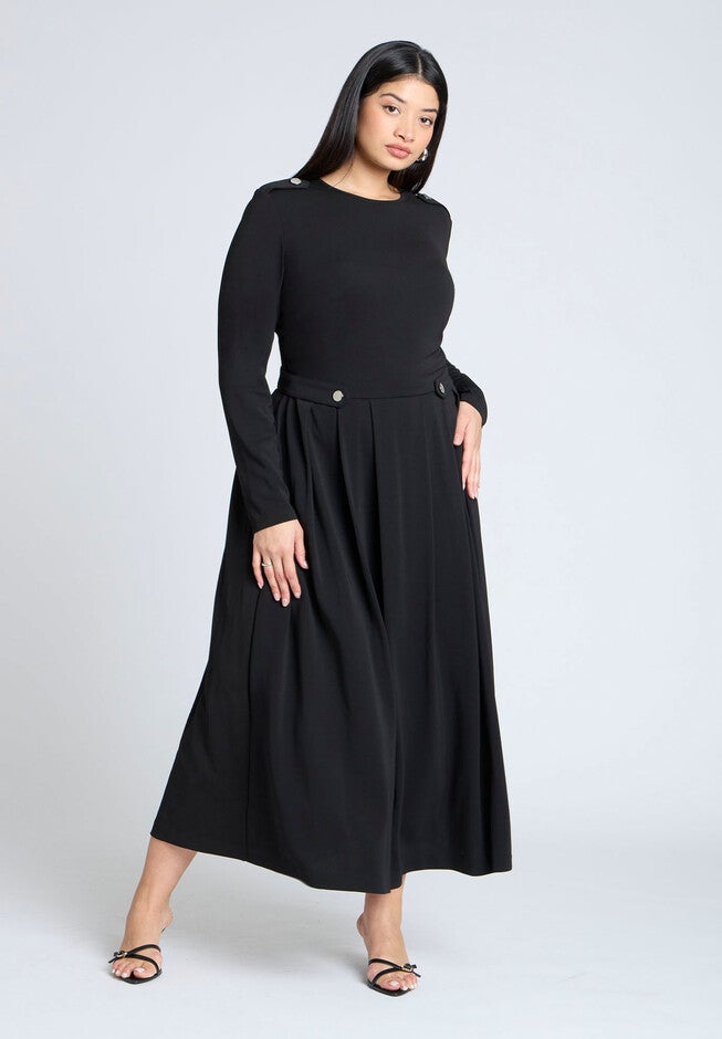 Eupalette Dress With Pleats, BLACK ONYX, hi-res image number null