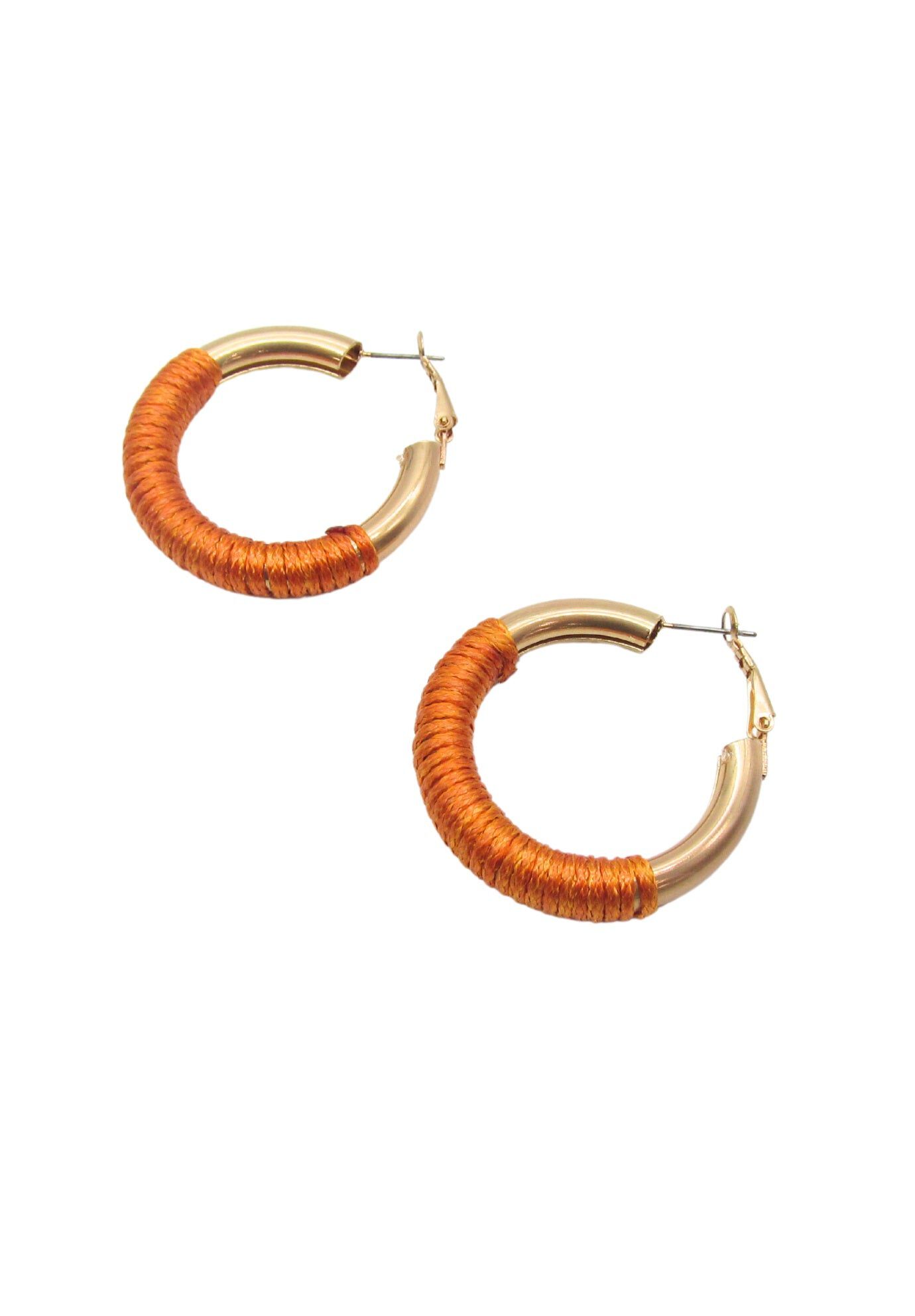 Wrapped Detail Hoop Earrings, GOLD, hi-res image number 0