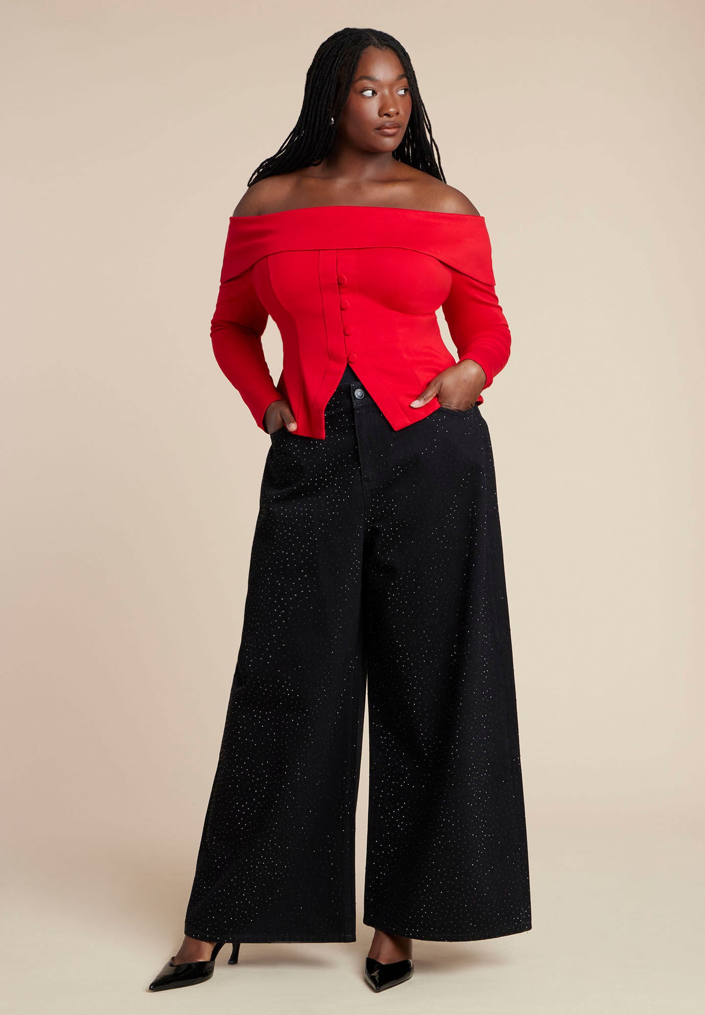 Fold Over Top With Front Button Detail, BARBADOS CHERRY, alternate image number 3