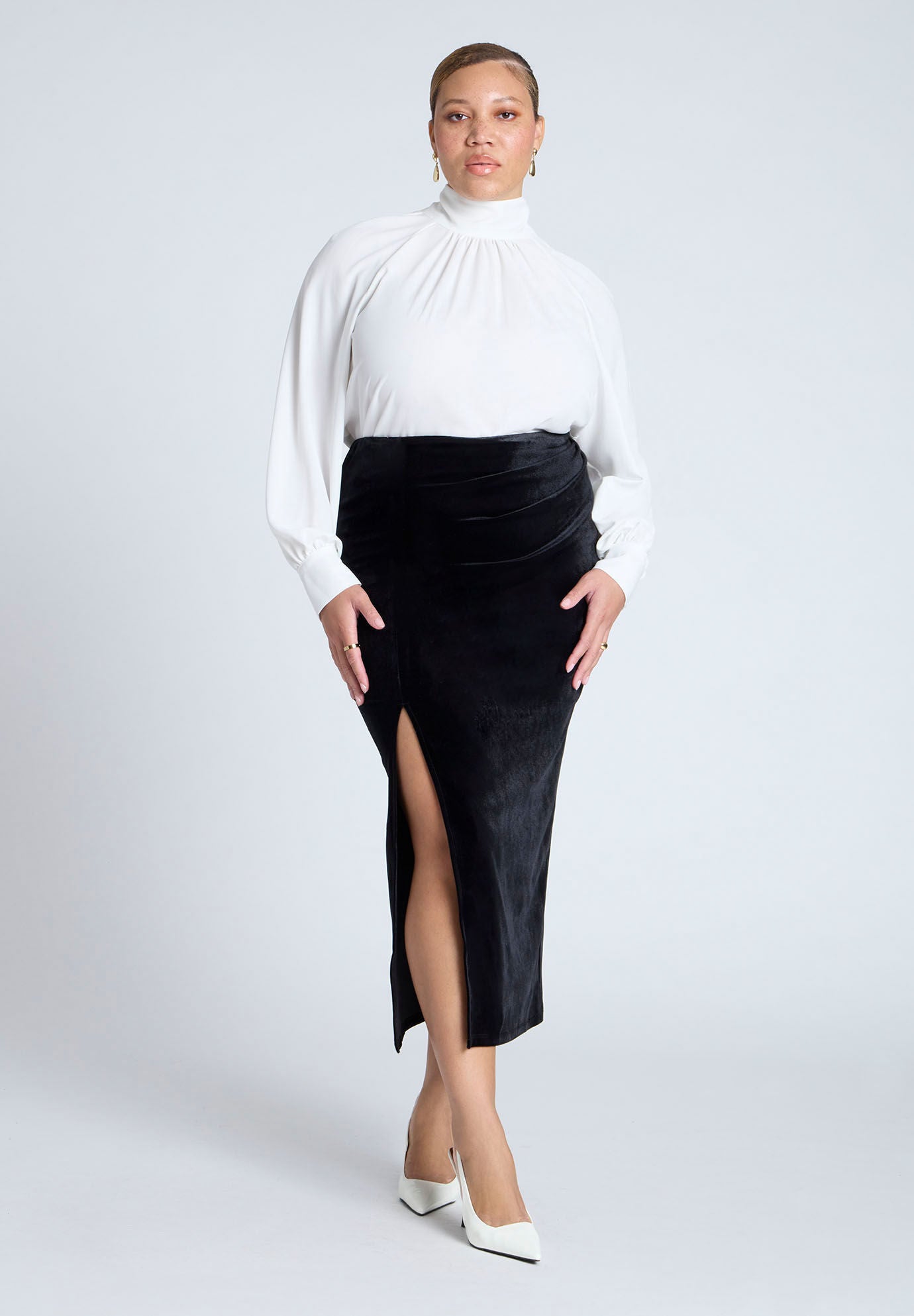 Velvet maxi skirt cheap