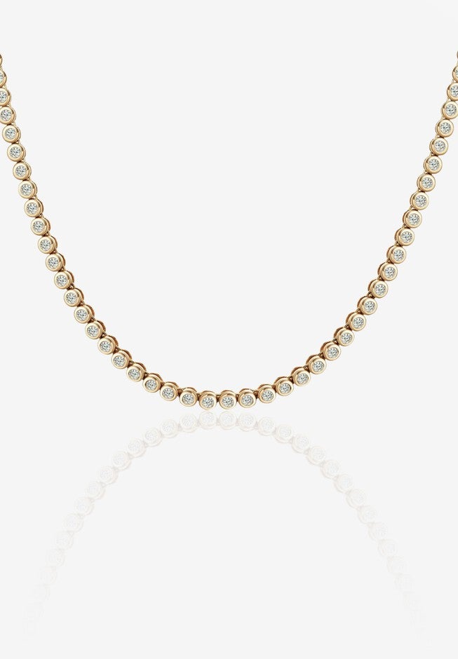 Angel Tennis Necklace, GOLD, hi-res image number 0