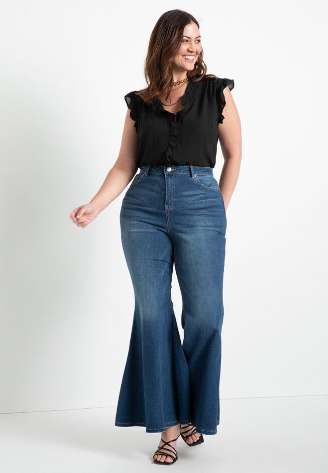 Ruffle Placket Shell, , alternate image number null