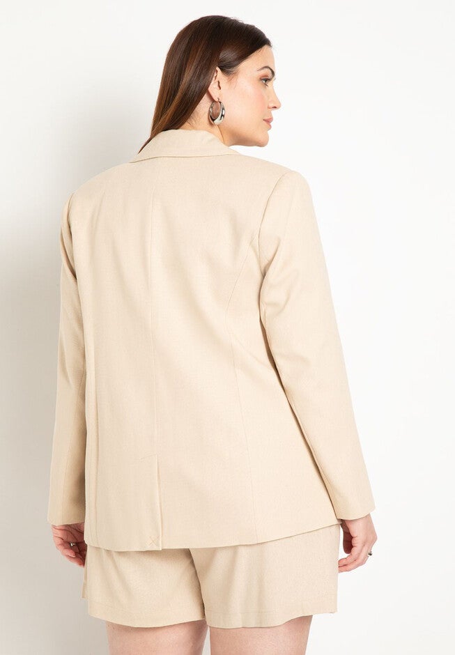 Long Relaxed Linen Blazer, , on-hover image number null