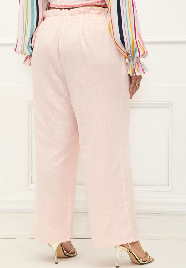 ELOQUII Elements Paperbag Waist Wide Leg Pants, , alternate image number null