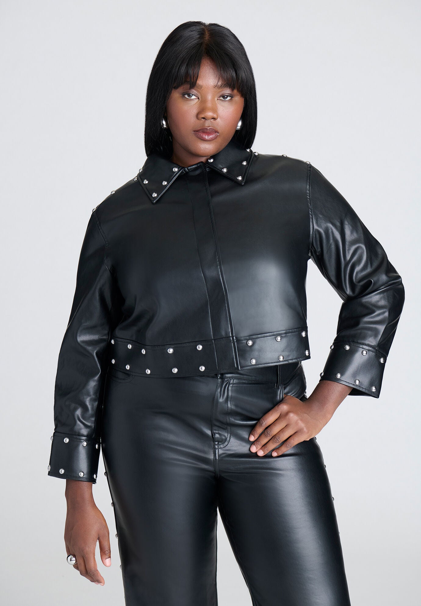 Faux Leather Moto Jacket Classic Style Update Black Eloquii
