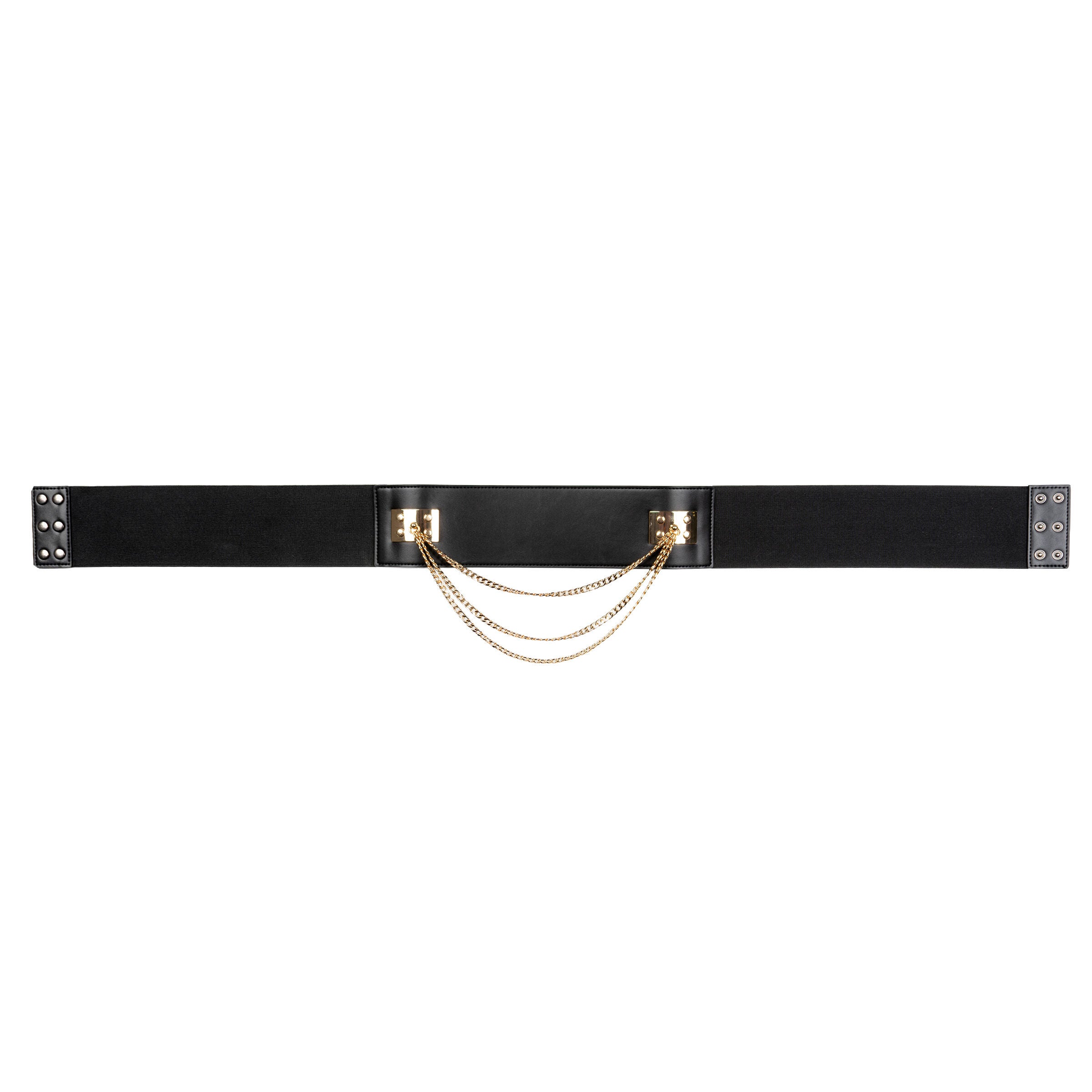 Wide Waist Chain Belt, BLACK ONYX, alternate image number 3