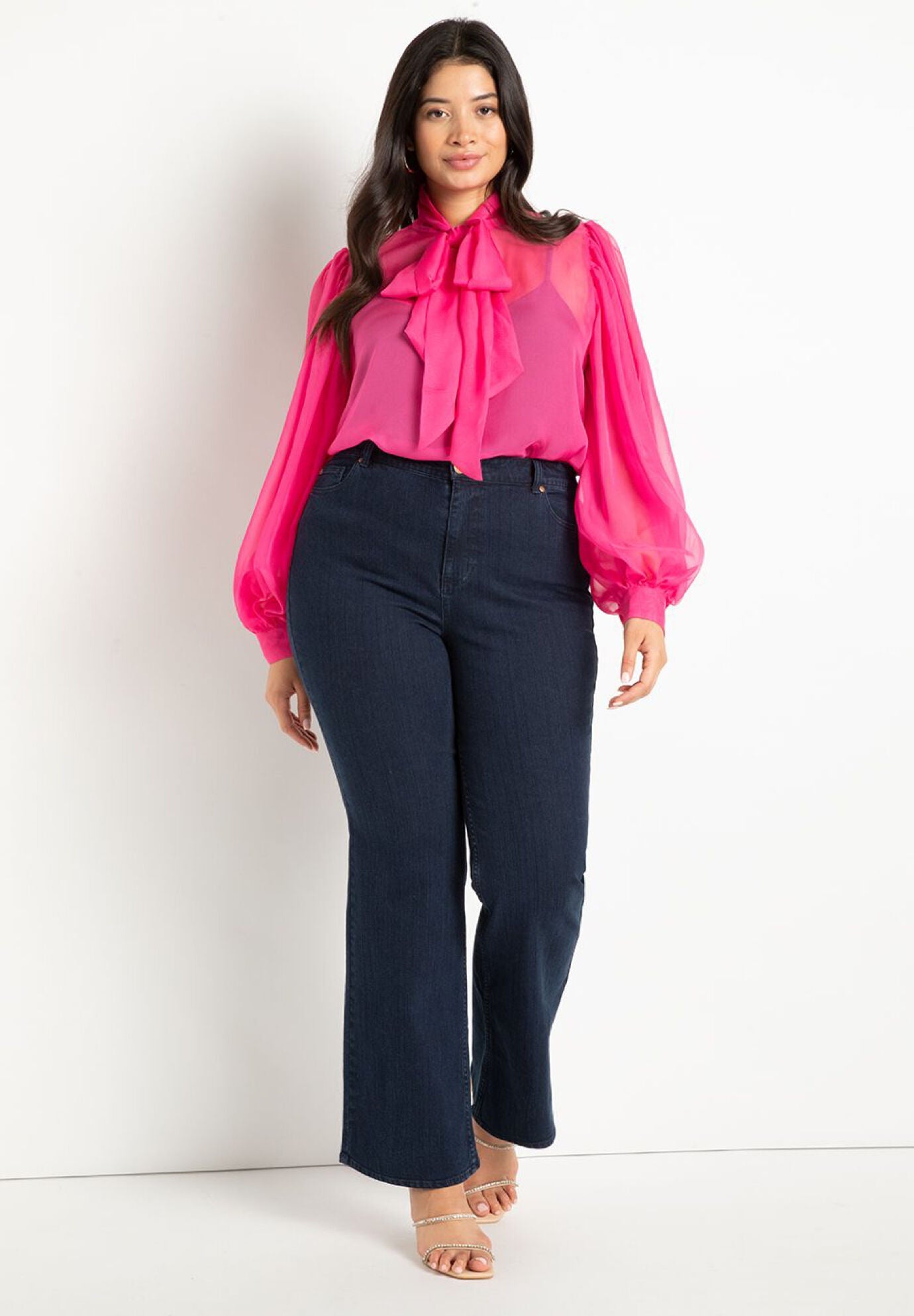 口コミ・レビュー評価が高いおすすめ人気商品の通販 Chiffon Bow Blouse - Easy Fit, Lightweight, 4475928 | Eloquii トップス