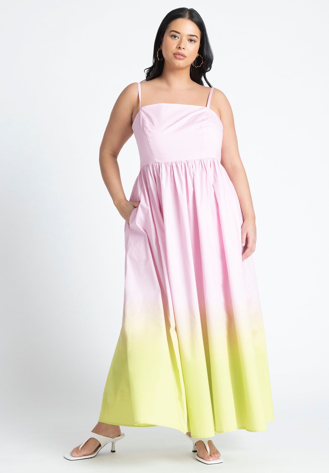 Plus Size Pocketed Crystal Maxi Dress