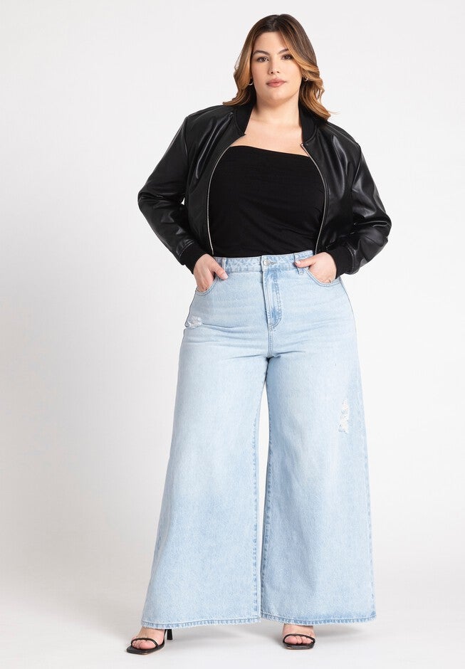 Super Wide Leg Jean, LIGHT WASH, hi-res image number null