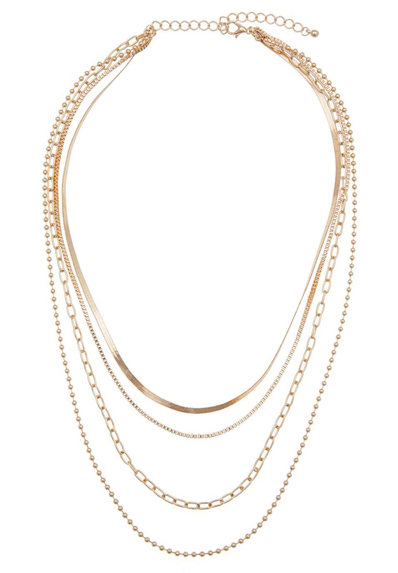 Layered Mixed Chain Necklace, GOLD, hi-res image number 0