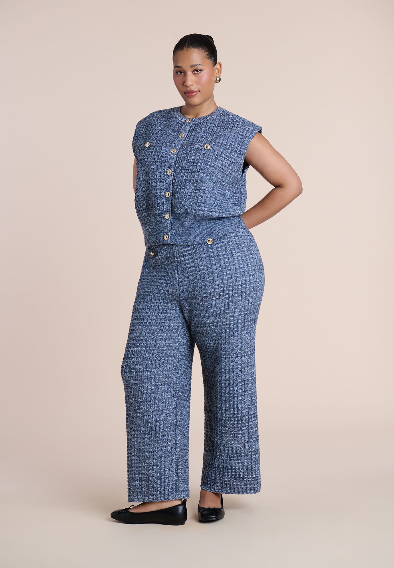 Tweed Effect Sweater Pant