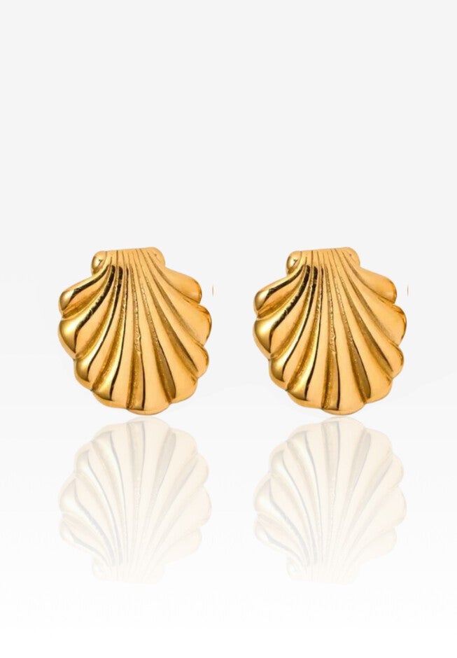 Nixie Vintage Seashell Earrings, GOLD, hi-res image number null