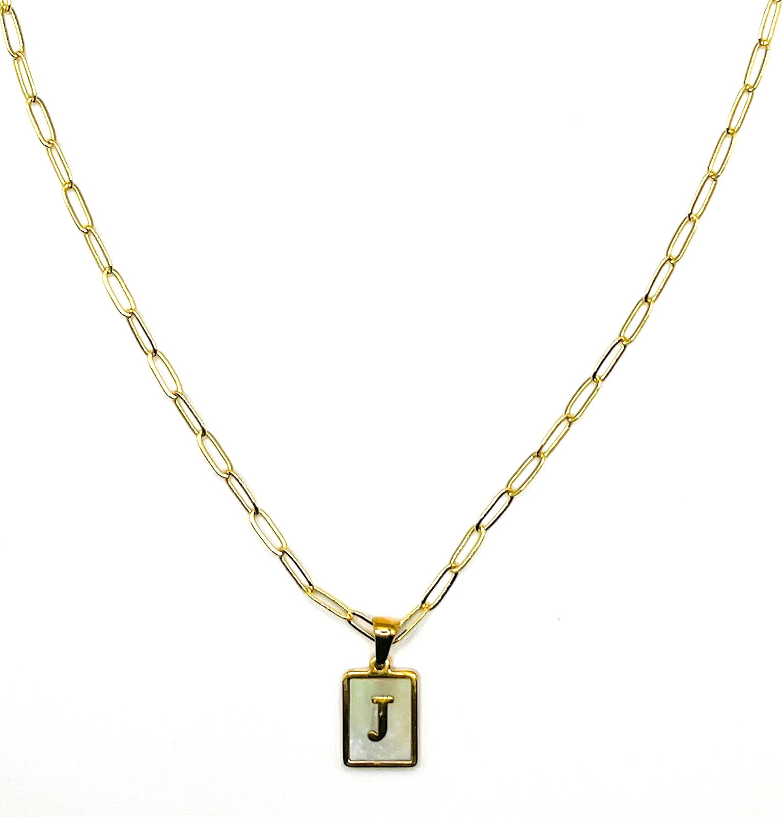 Pearlescent Initial Necklace, J, hi-res image number 0