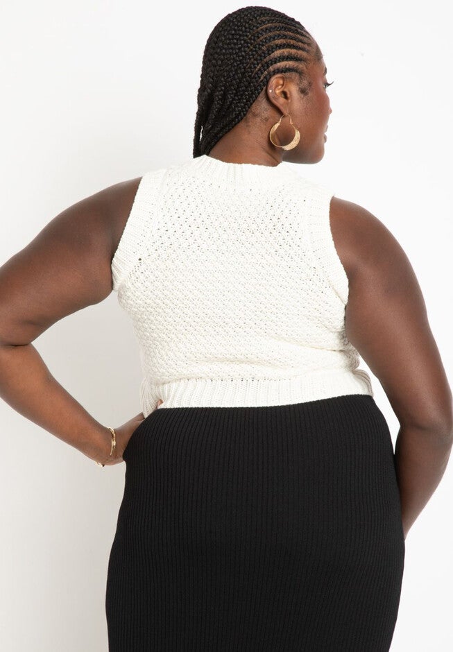 Cropped Knitted Tank, , on-hover image number null
