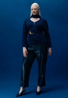 Faux Leather Straight Leg Pant