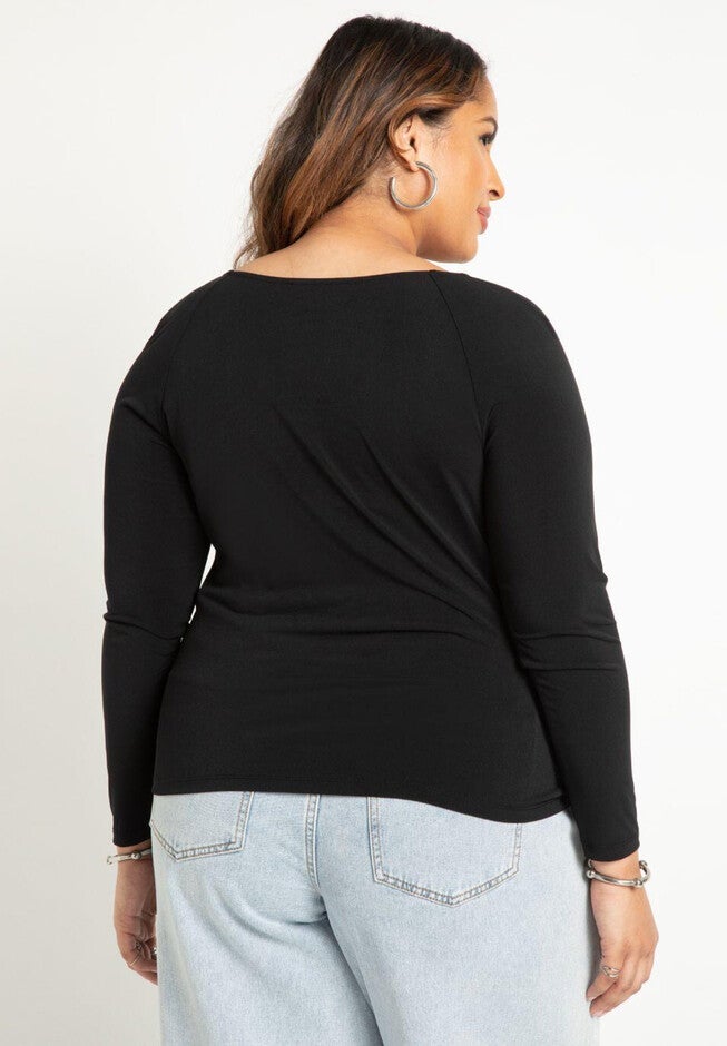 Long Sleeve Slinky Cowl Neck Top, , on-hover image number null