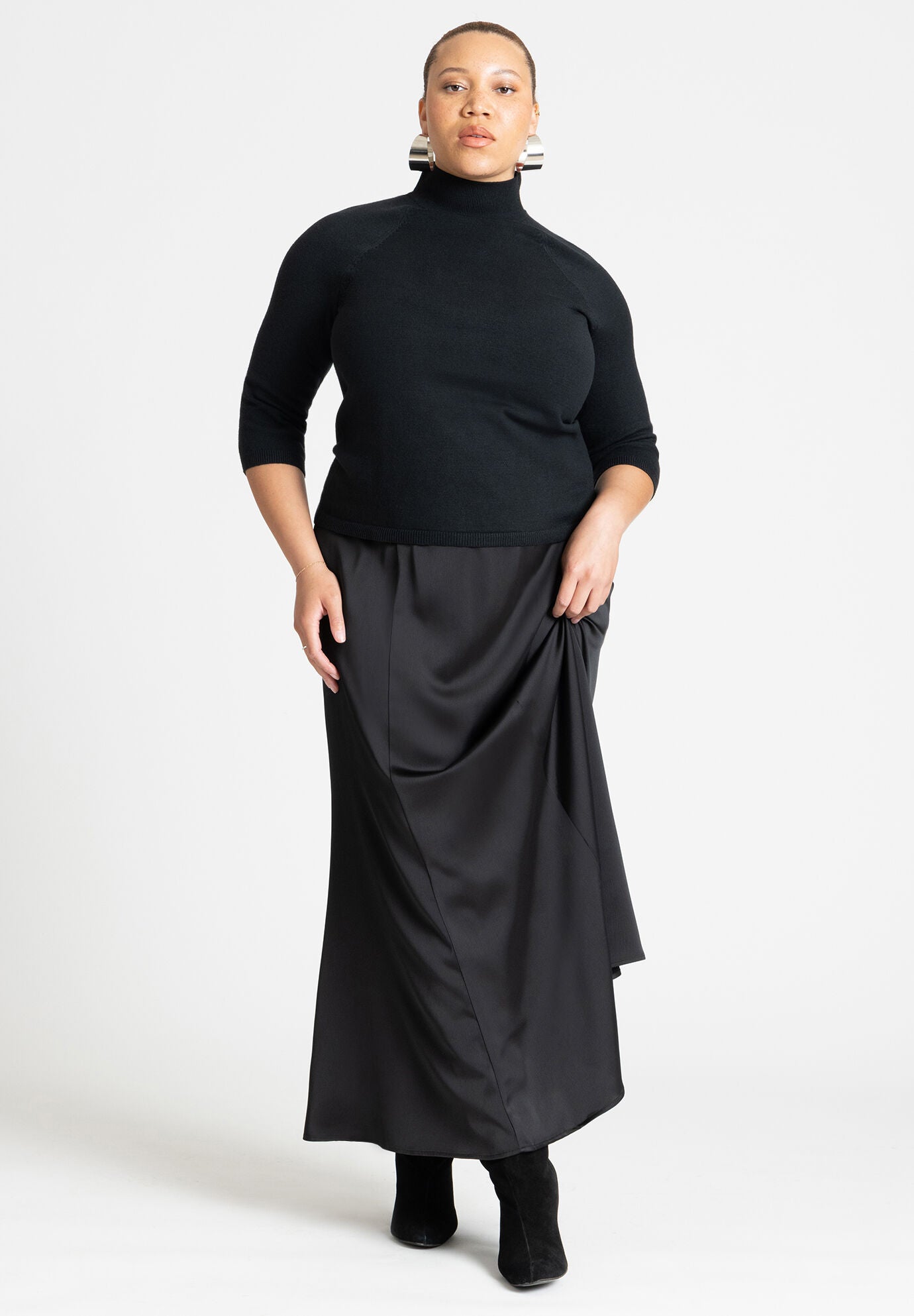 Eloquii black sequin skirt clearance