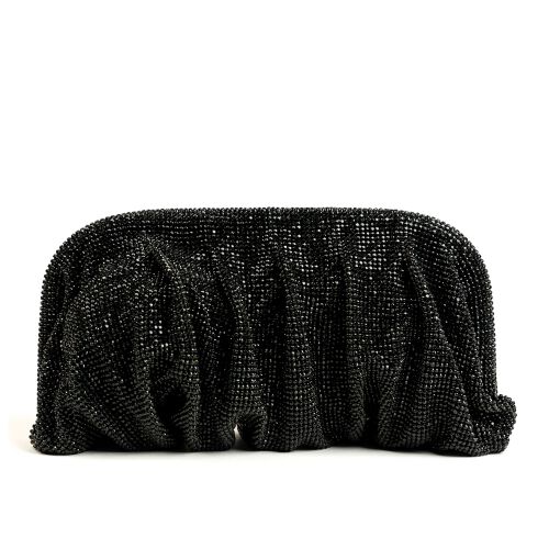 Crystal Embellished Bag With Detachable Chain - Black, BLACK, hi-res image number 0