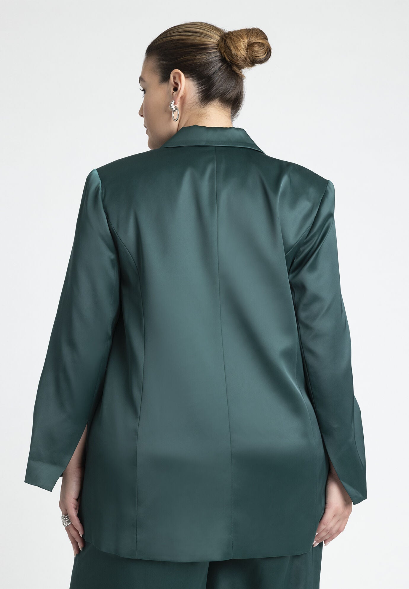 Satin outlet green blazer