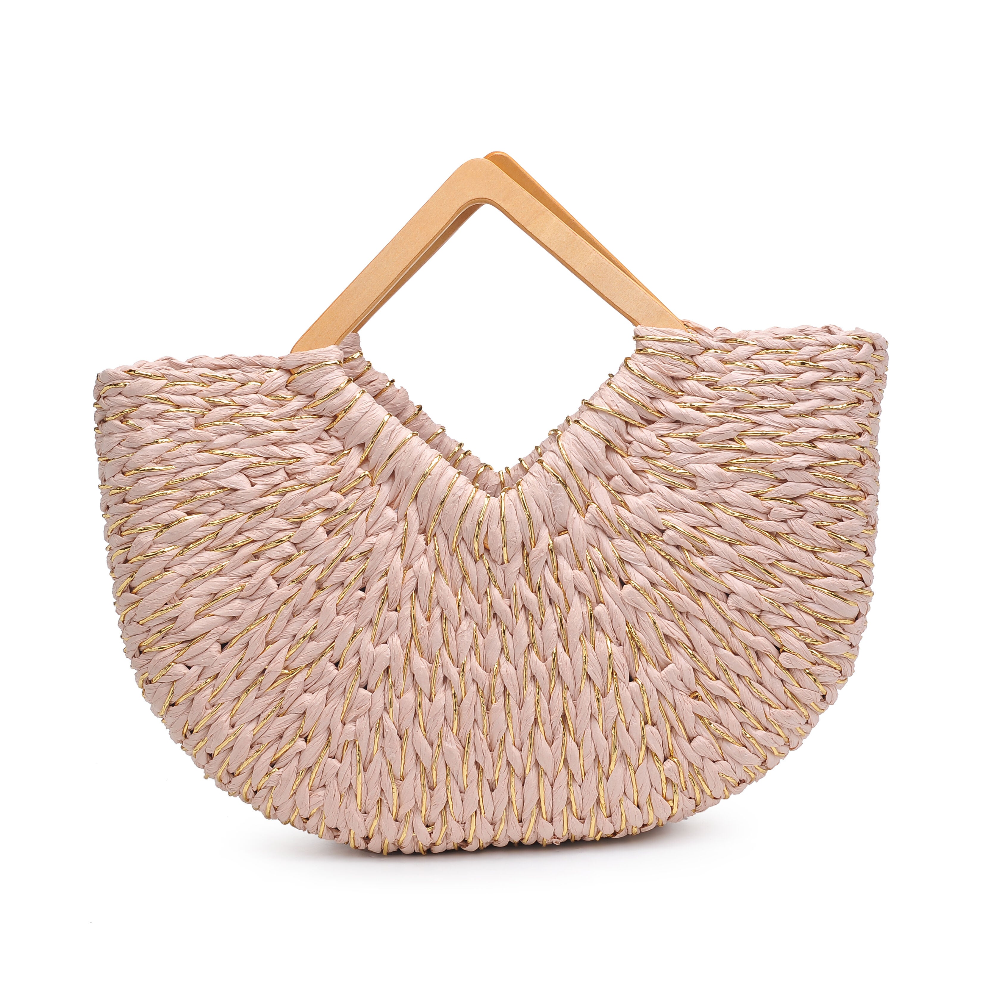 Kehlani Glitter Straw Tote, PINK, hi-res image number 0