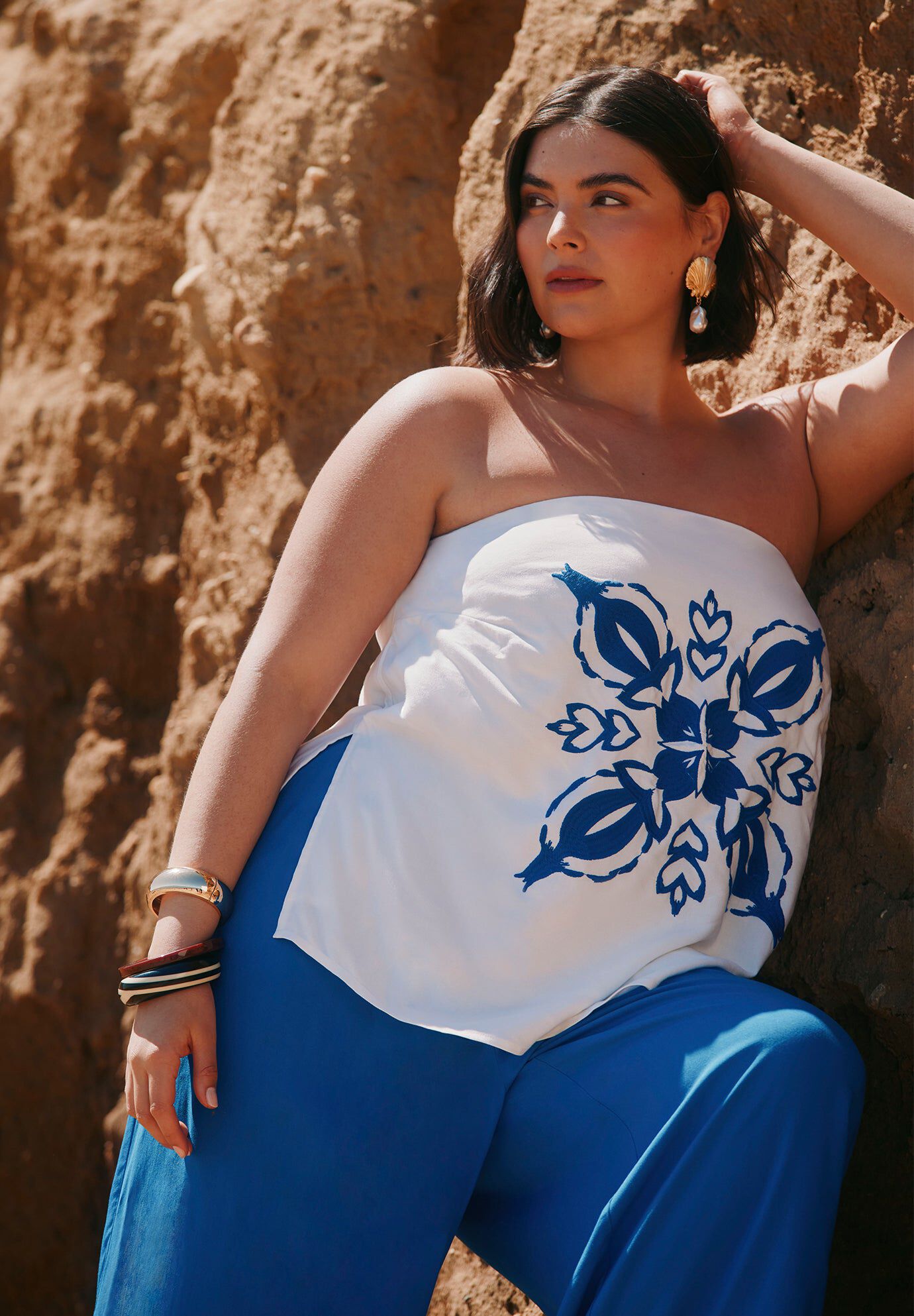 Embroidered Column Top