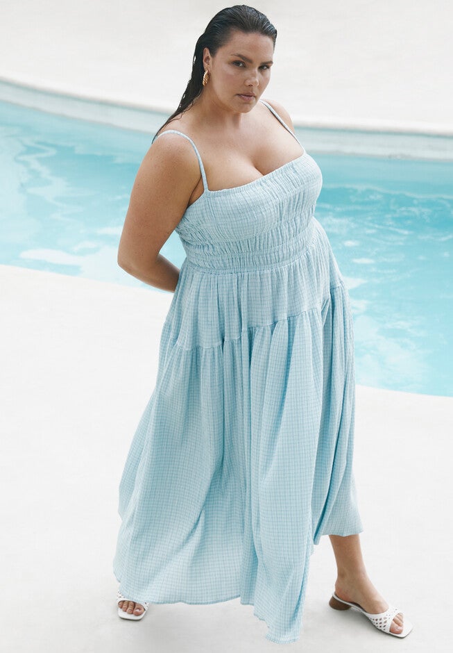 ELOQUII | Smocked Tiered Maxi Dress ELOQUII | Smocked Tiered Maxi Dress