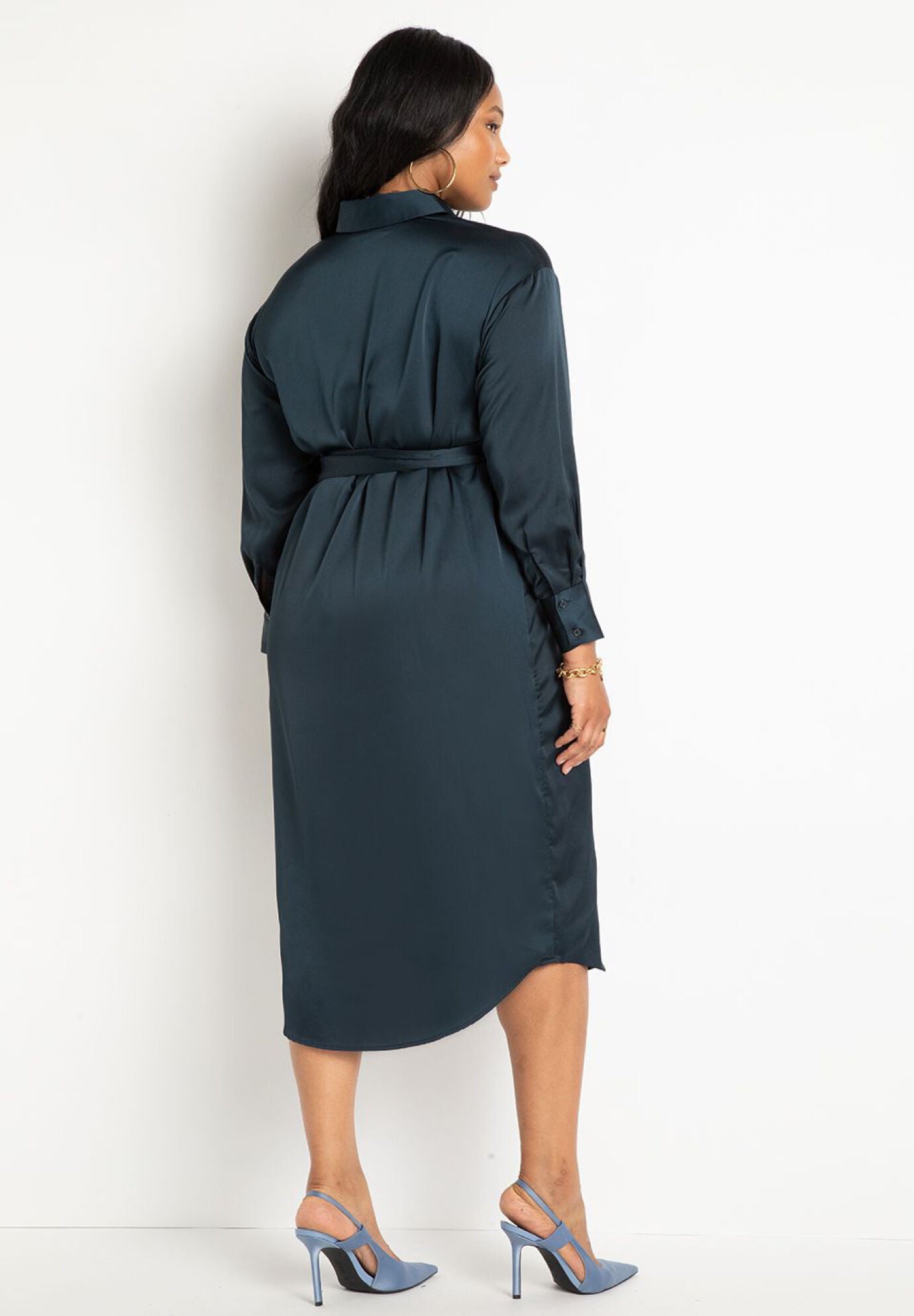 Satin maxi shirt sales dress