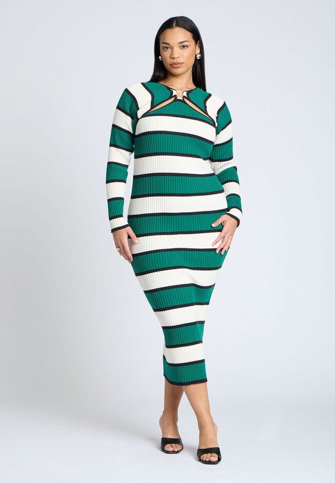 green and red striped sweater dress Black & Green Stripe Sweater Dress