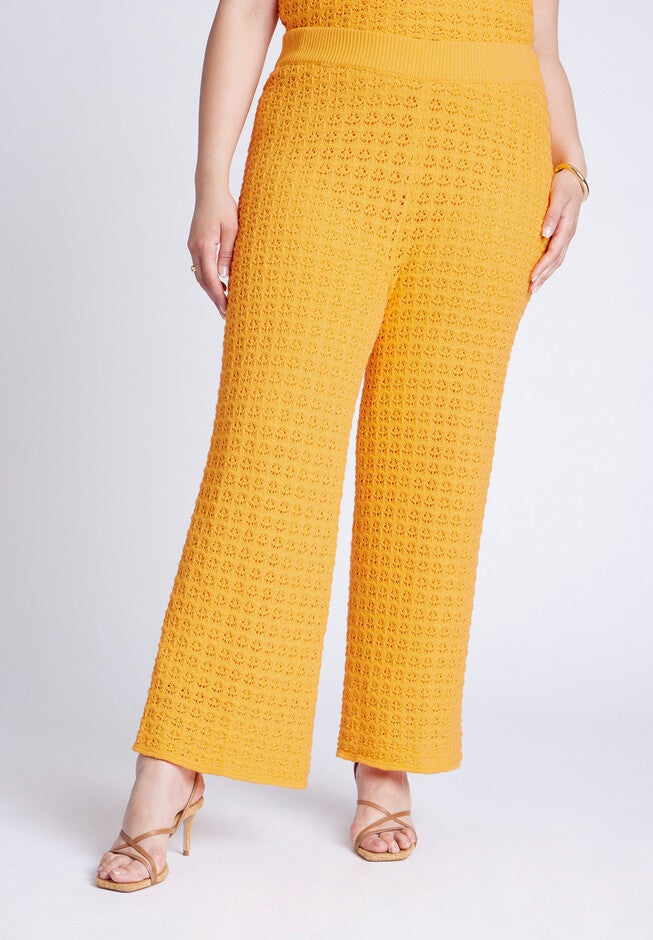 Crochet Knit Pant, RADIANT YELLOW, alternate image number null