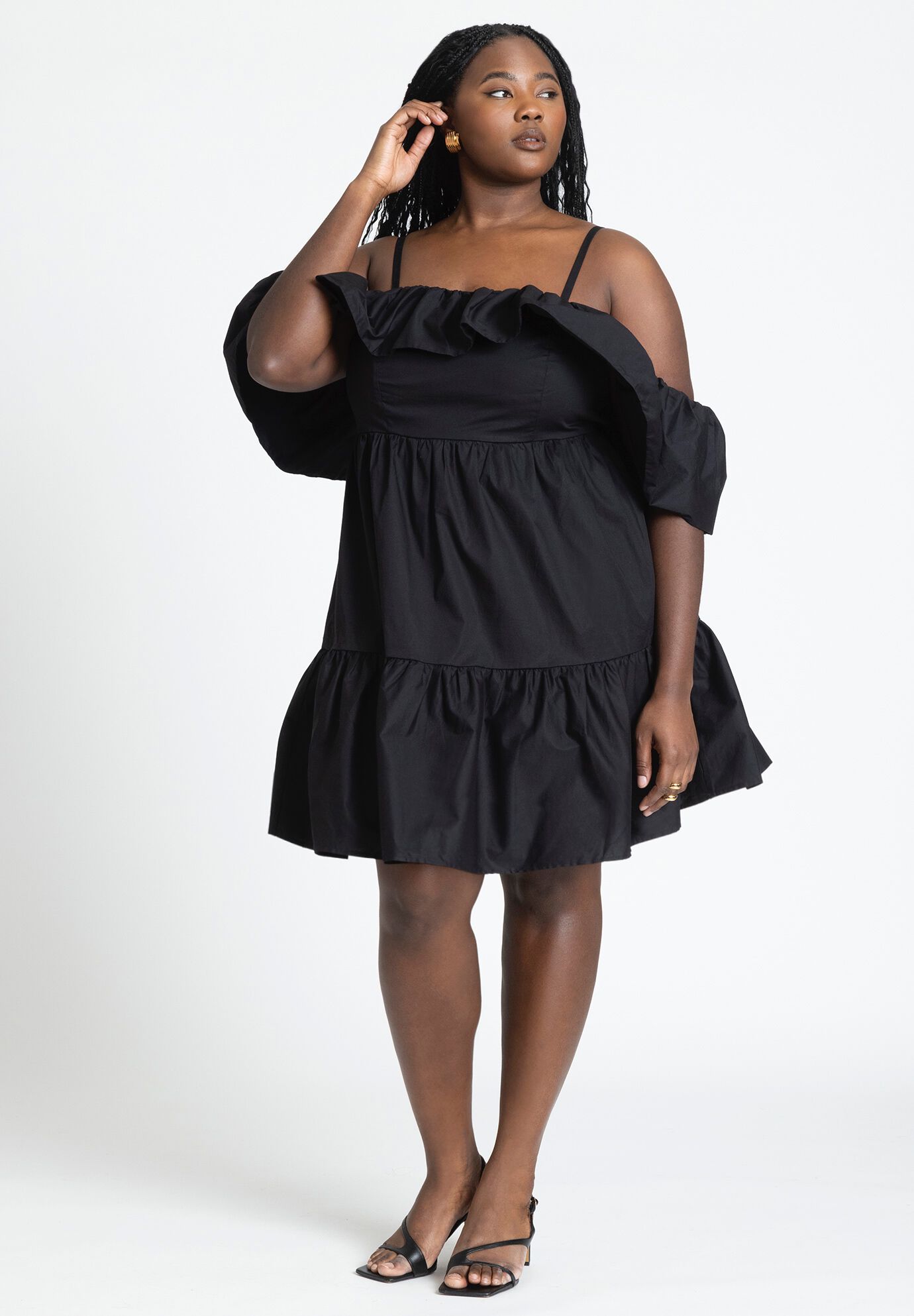 Off the shoulder ruffle mini dress outlet