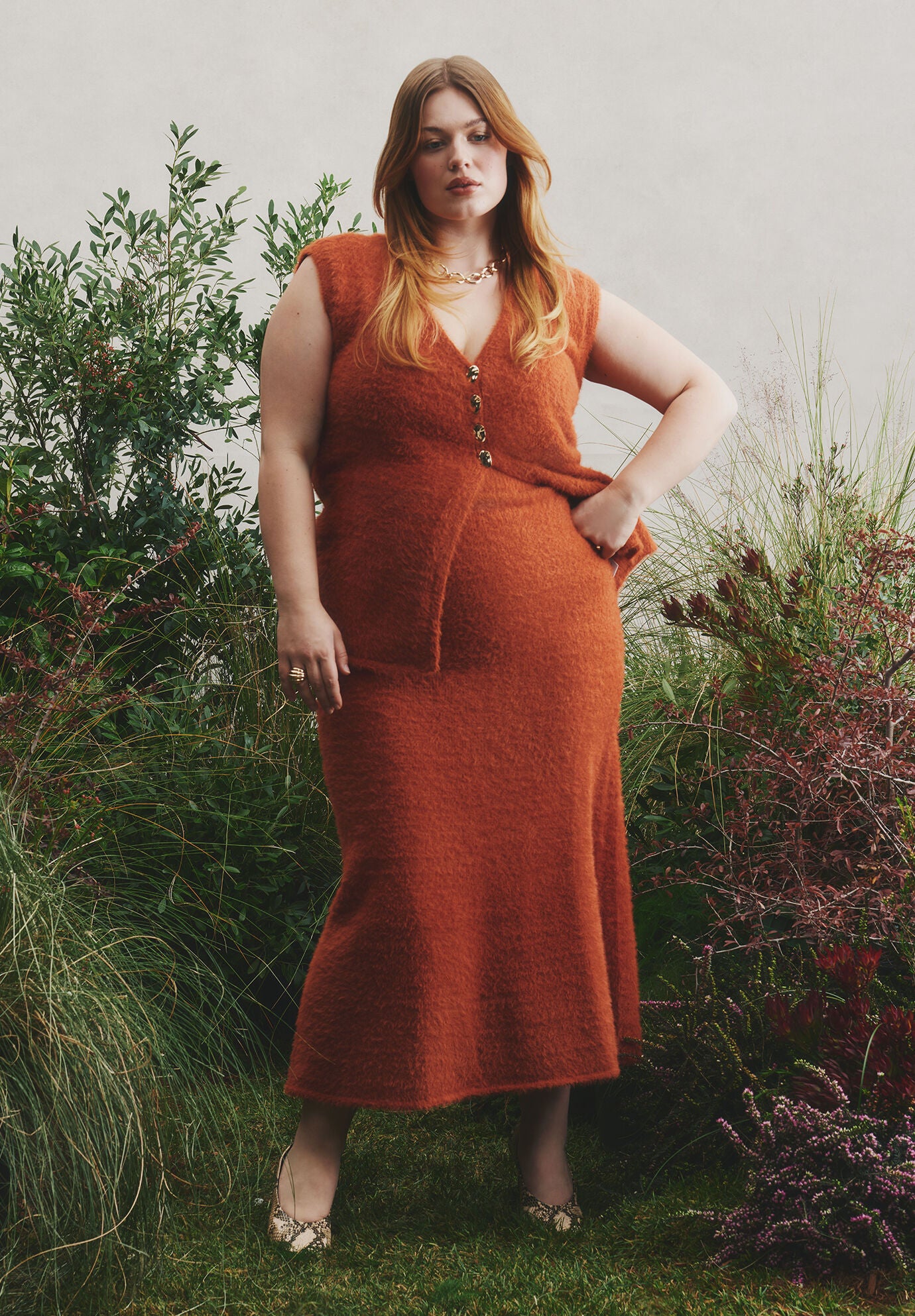 Fuzzy Maxi Sweater Skirt