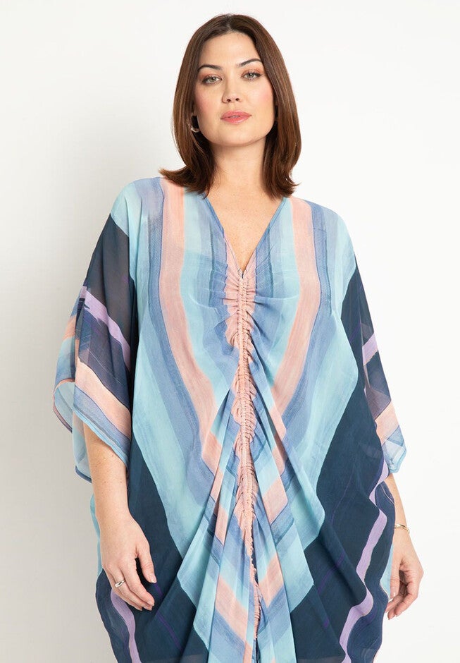 Kaftan Dress With Ruching, , on-hover image number null