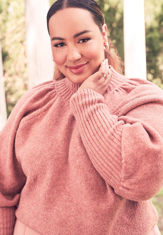 Raglan Puff Sleeve Sweater, , alternate image number null